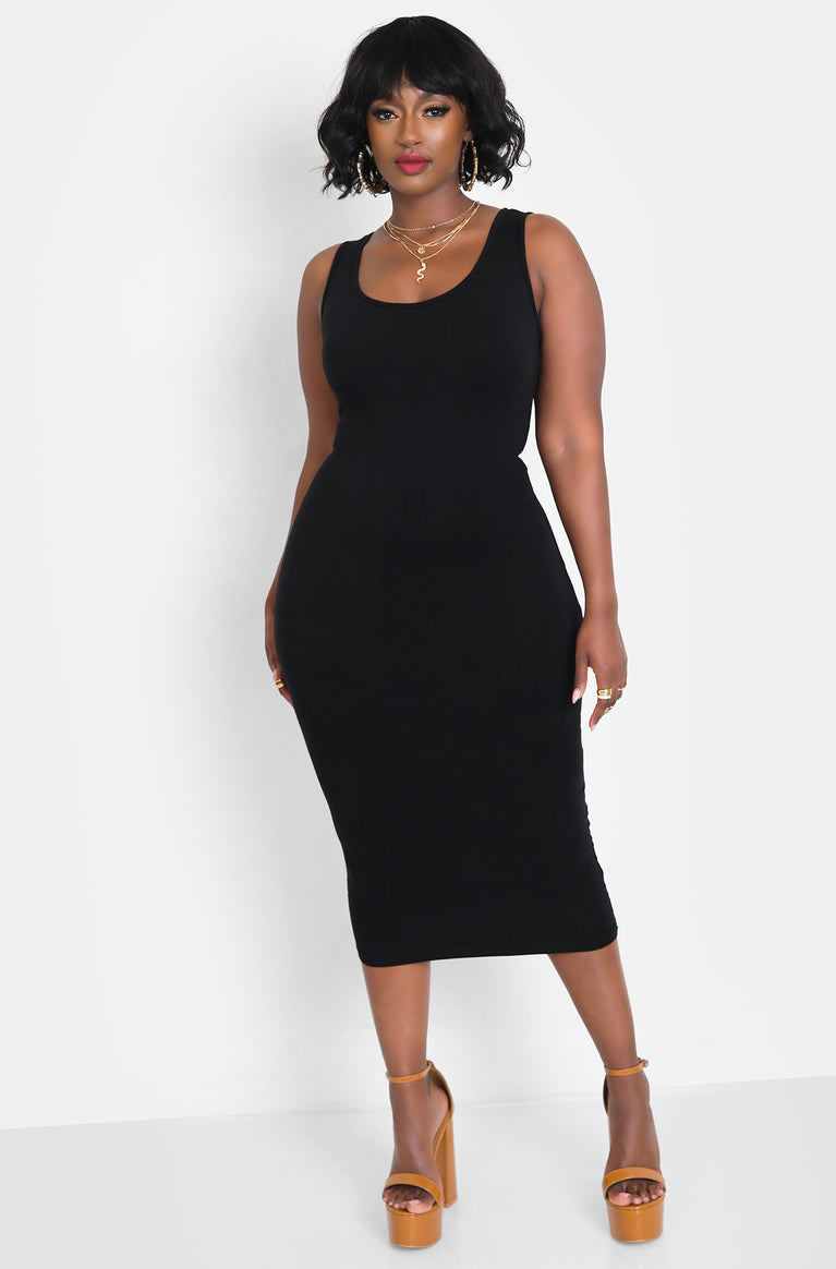 Essential Tank Bodycon Midi Dress ...